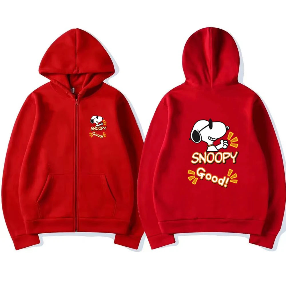 Disney Snoopy Kids Zip Hoodie – Pink