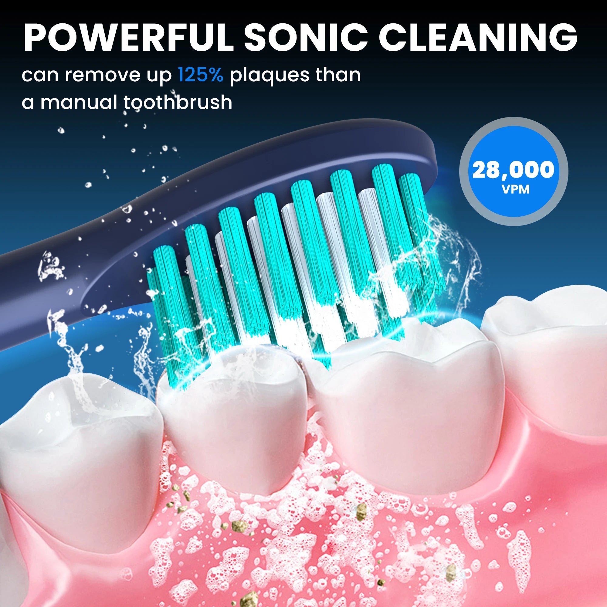 Sonic Toothbrush with 8 Heads, Blue