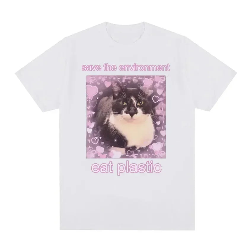Save Environment Cute Cat T Shirt
