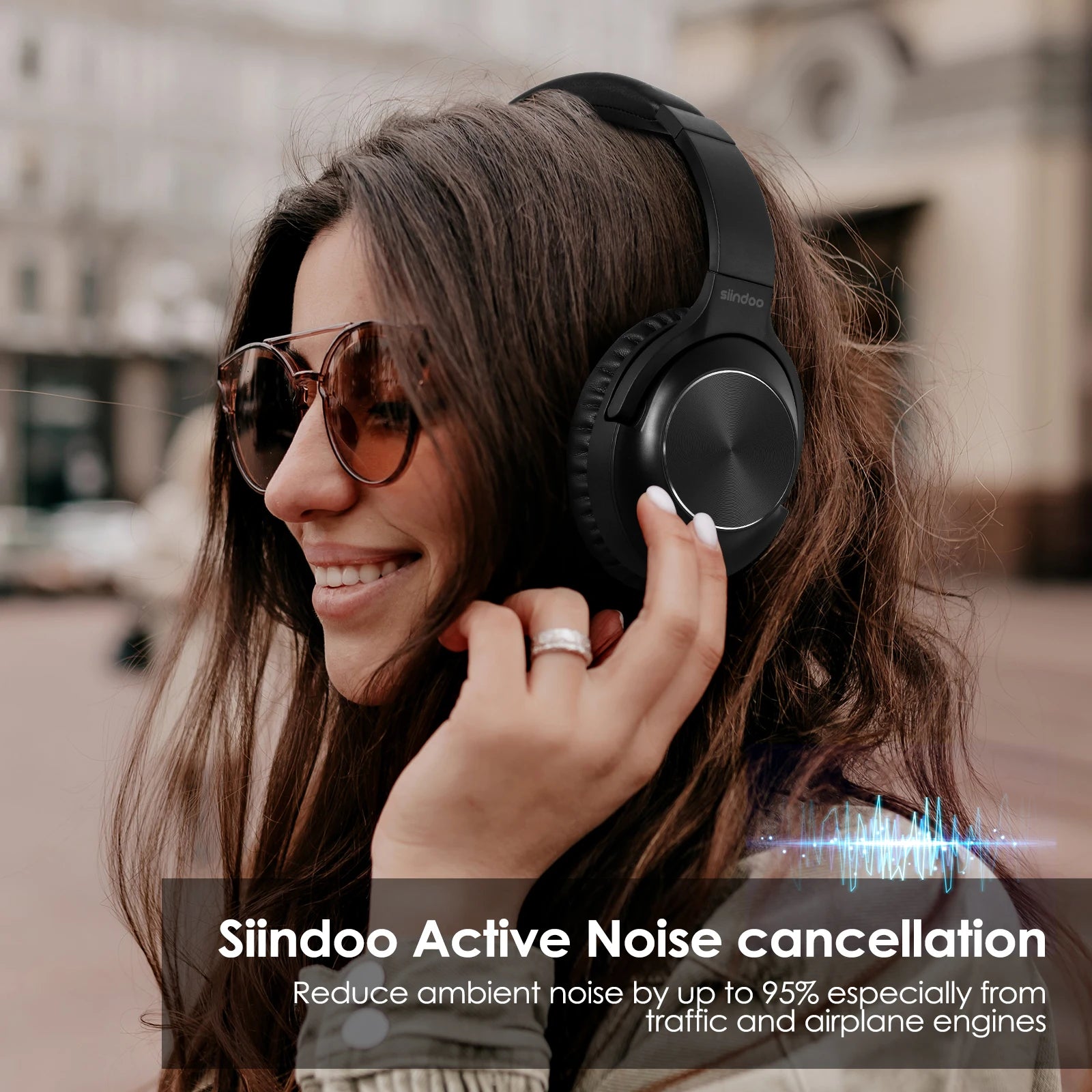 Siindoo ANC Wireless Bluetooth Headphones
