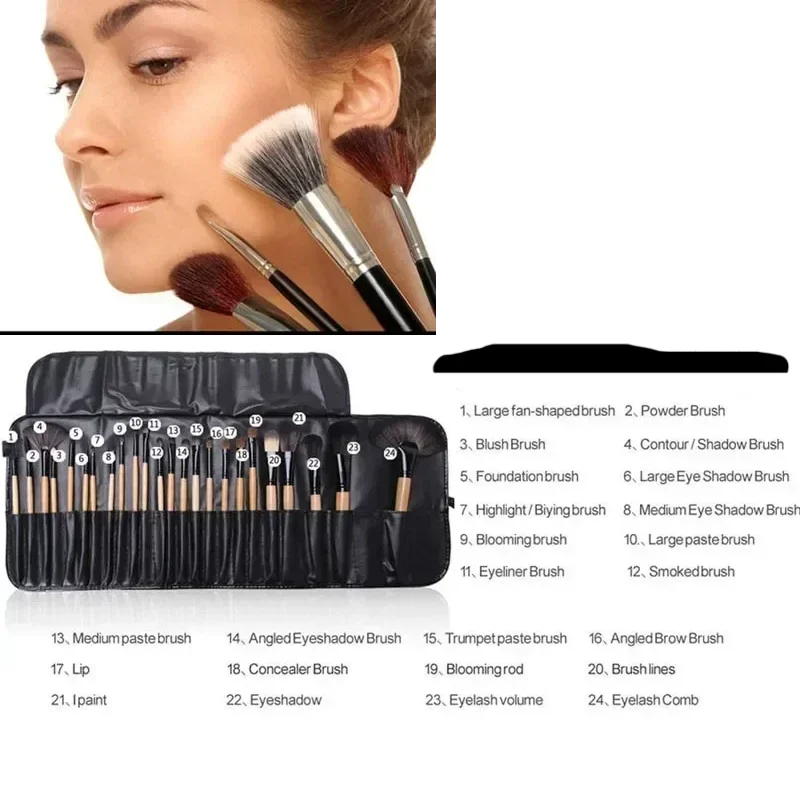 24 Pcs Makeup Brush Set with Gift Bag