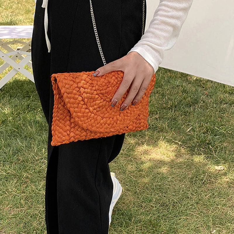 Corn Husk Straw Weave Summer Clutch