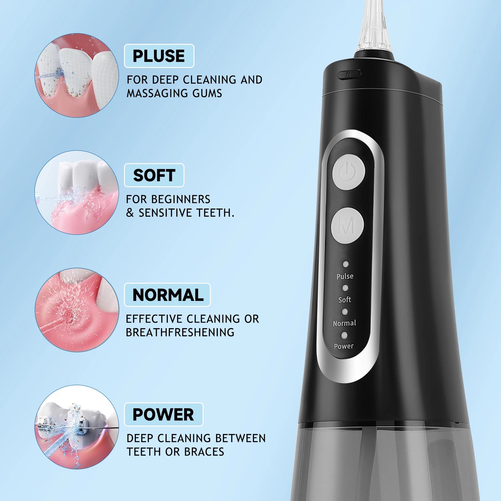 Portable Water Flosser Teeth Cleaner