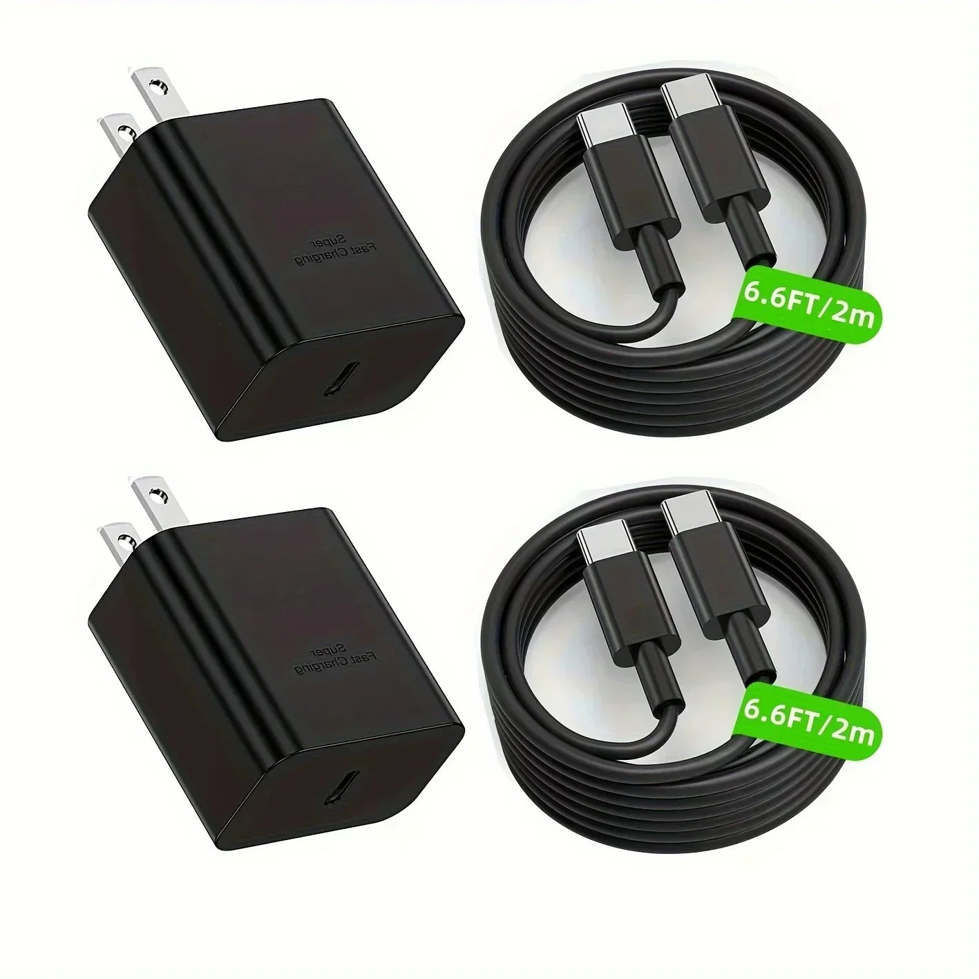 2-Pack 45W Super Fast Charger 6.6ft for Samsung