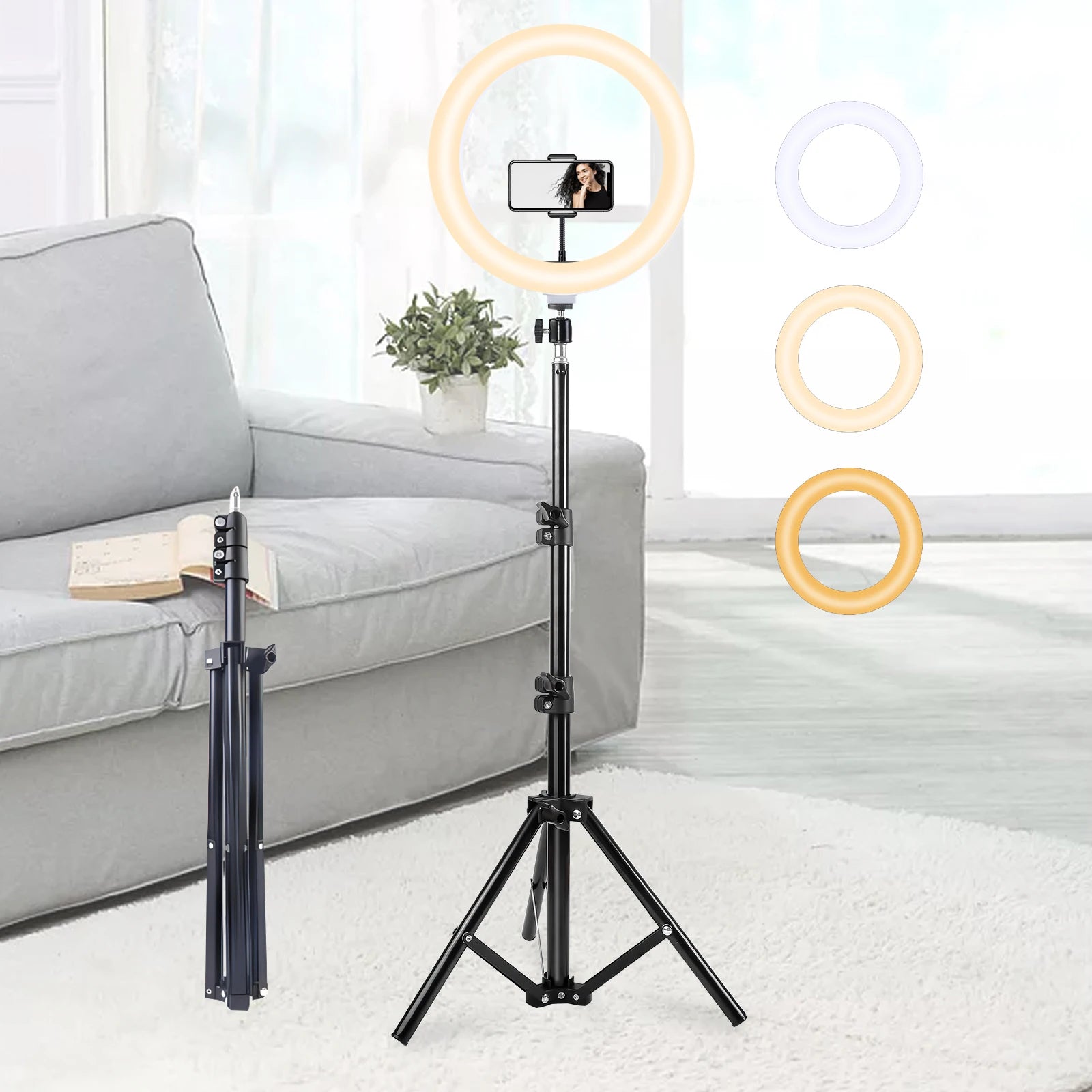 10'' Tricolor Ring Light with Tripod