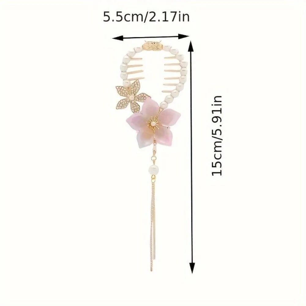 6pcs Pearl & Metal Claw Hair Clips Set