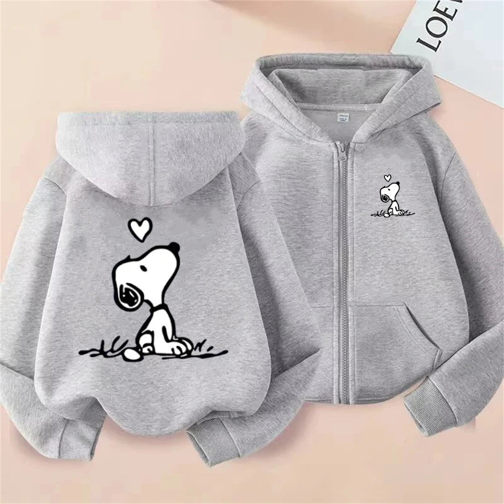 Disney Snoopy Kids Zip Hoodie – Pink