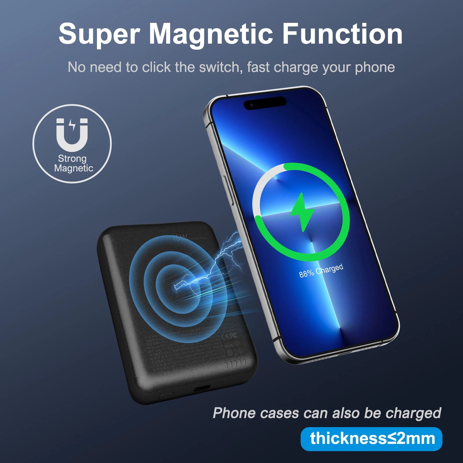 Magnetic 5000mAh Wireless Power Bank