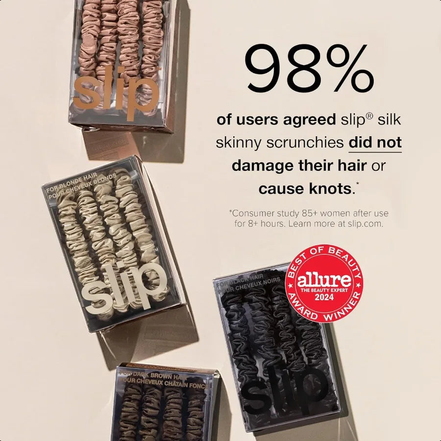 Slip Silk Skinny Scrunchies – Blonde 4PCS