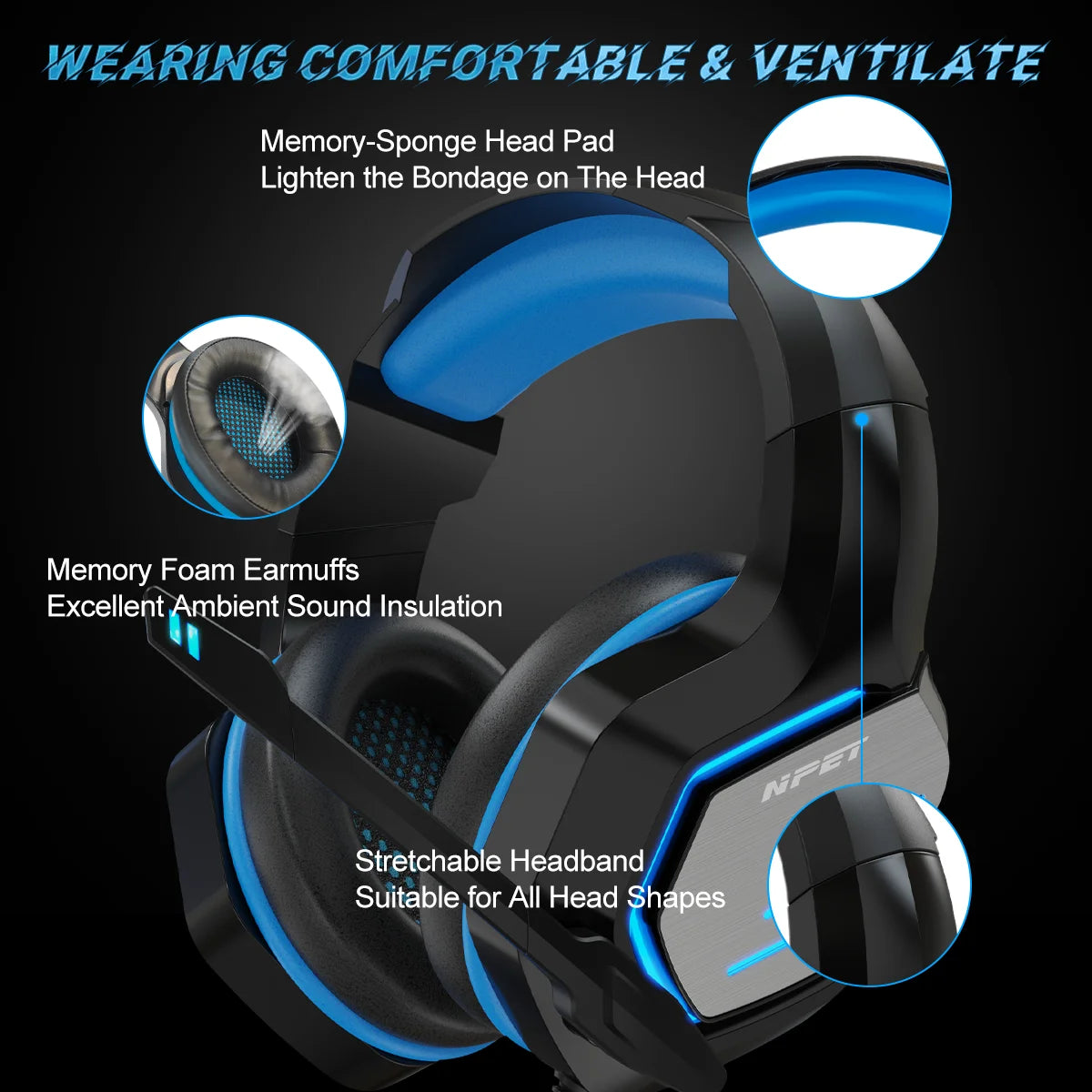 NPET HS10 Wired Gaming Headphones