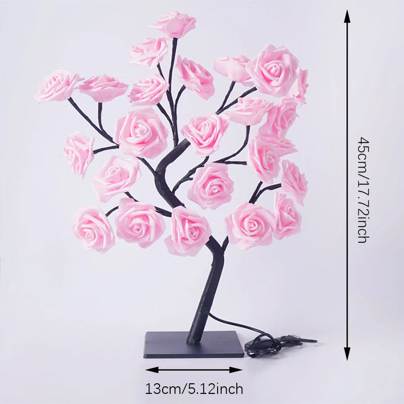 LED Rose Tree Lamp – 24 LEDs USB Light