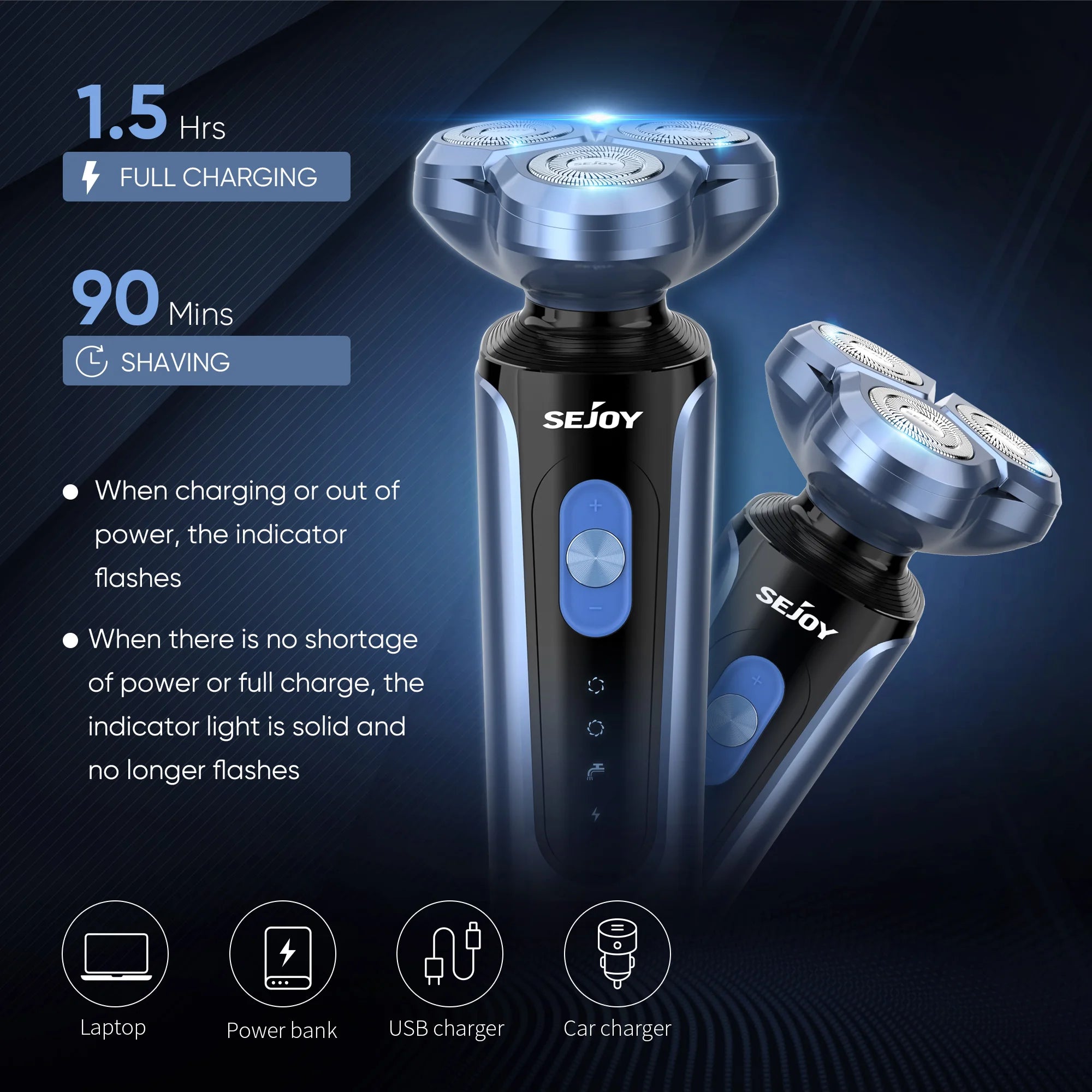 SEJOY Rotary Rechargeable Shaver Kit