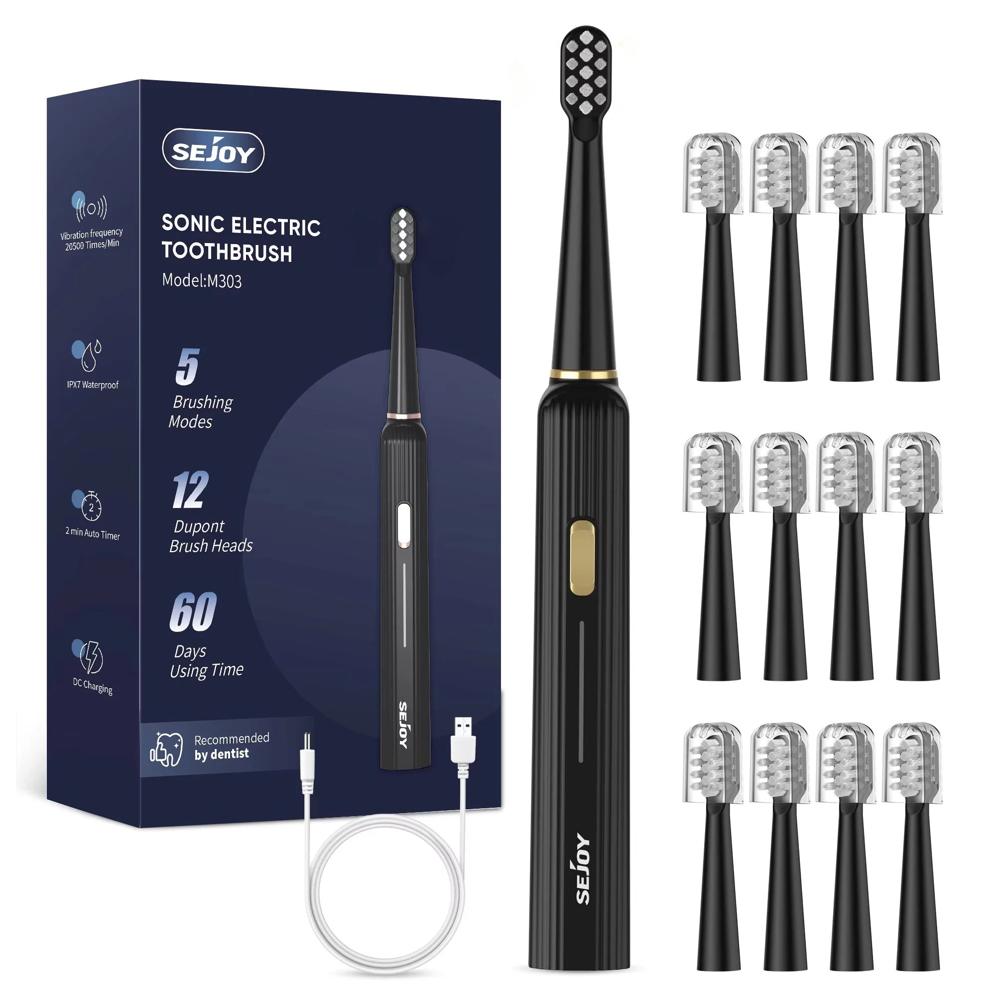 Sejoy 5-Mode Rechargeable Electric Toothbrush