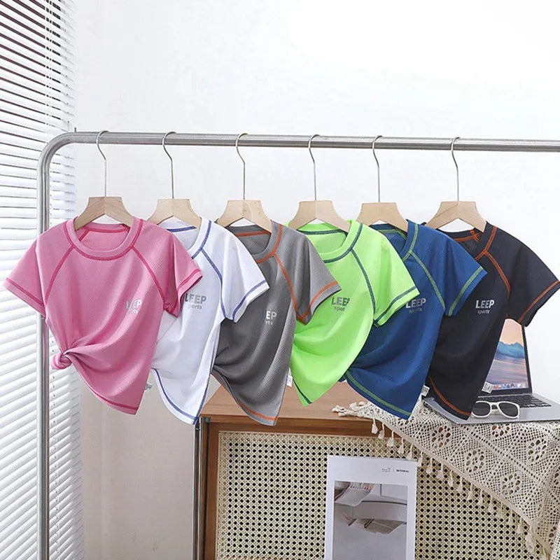 Kids Mesh Sports Tee for Boys Summer