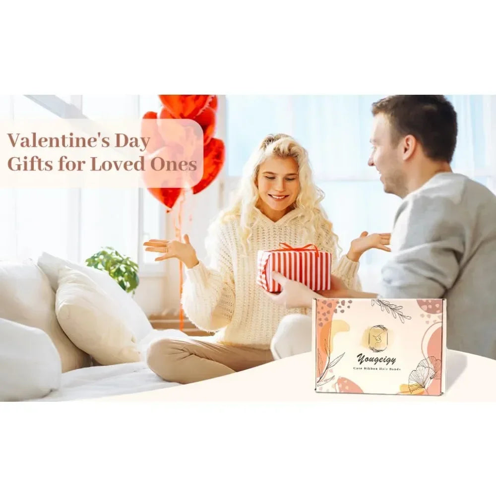 6PCS Satin Ribbon Bow Hair Ties Set