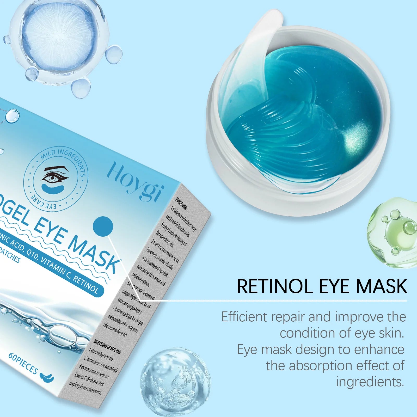 60Pairs Retinol Moisturizing Eye Mask