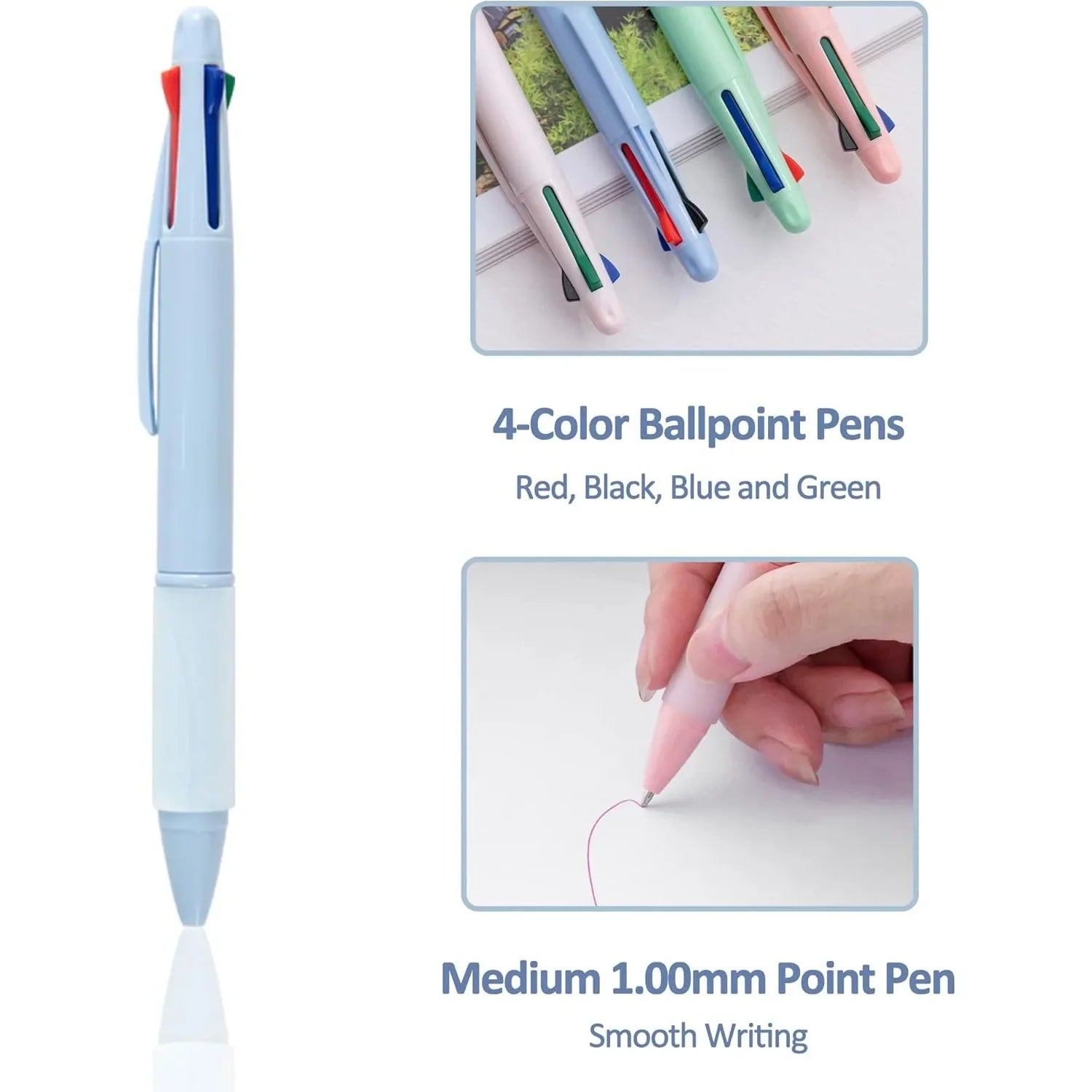 4-in-1 Multicolor Ballpoint Pens – 8 Pack