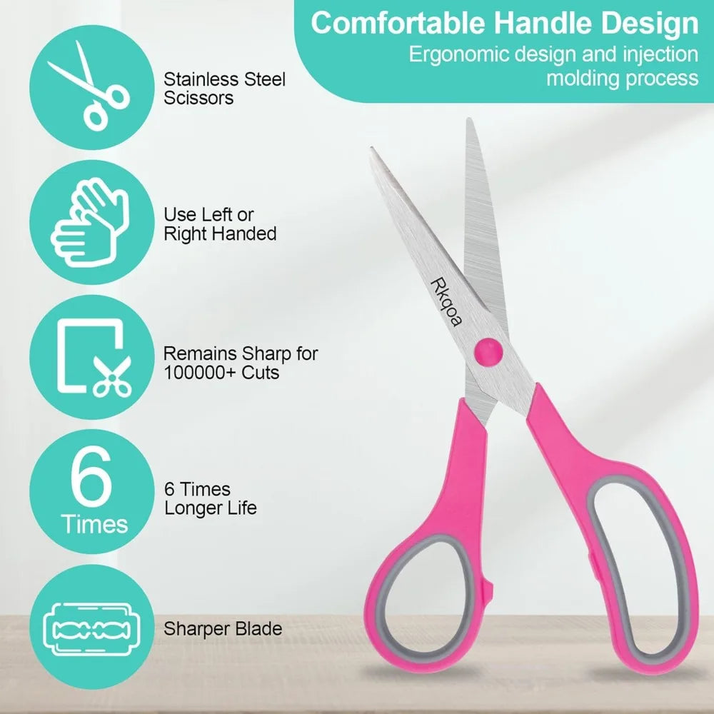 8" All Purpose Comfort-Grip Scissors Set