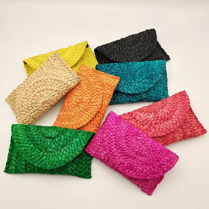 Corn Husk Straw Weave Summer Clutch