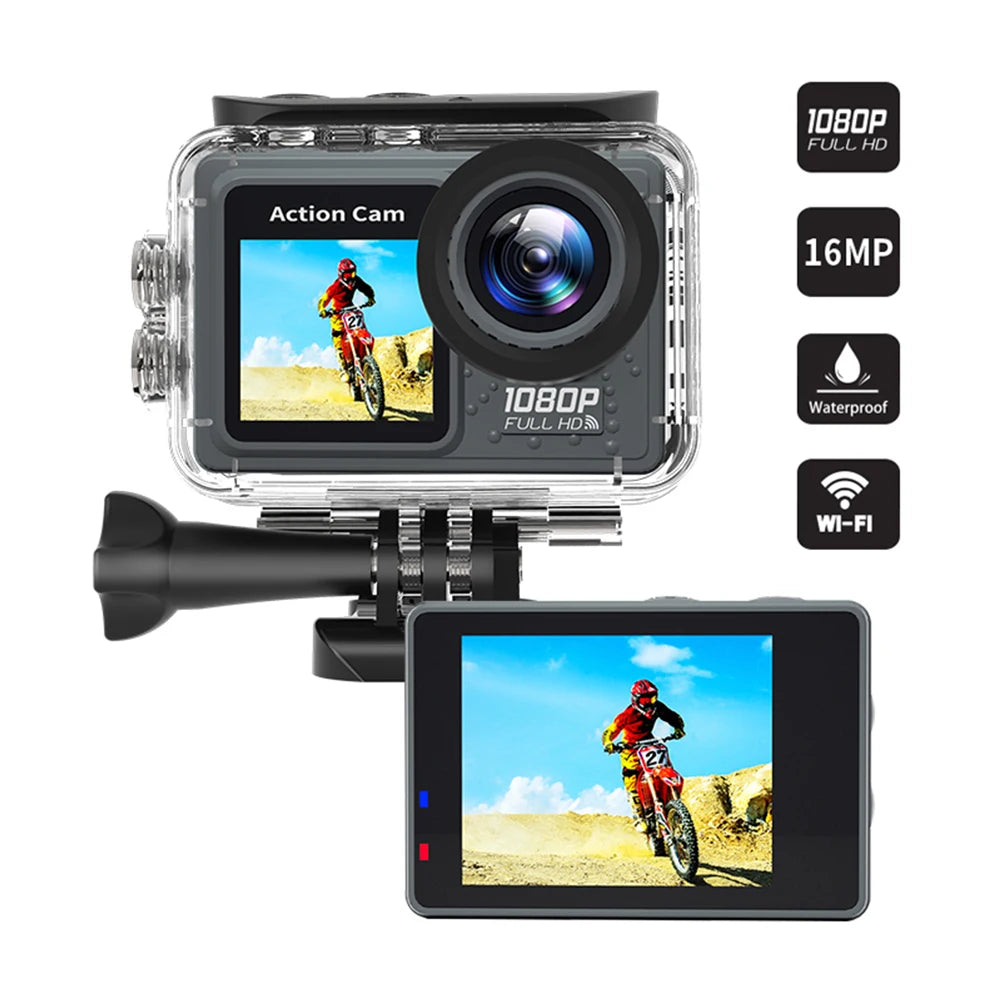 Dual Screen Sport Cam – 1080P Wide Angle