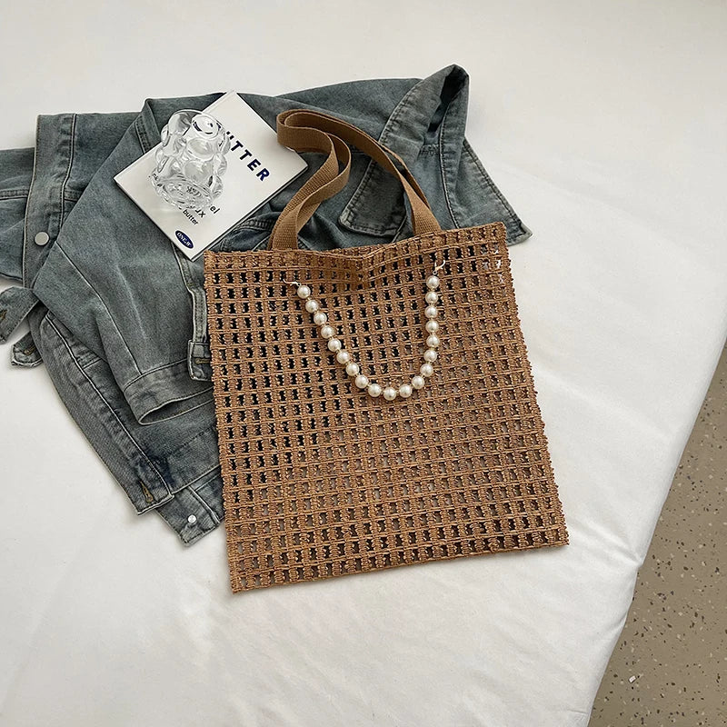 Mesh Crochet Summer Beach Tote Bag