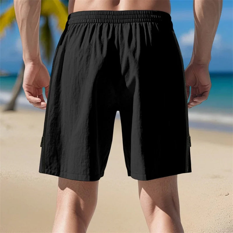 Men’s Drawstring Elastic Waist Shorts Loose Fit