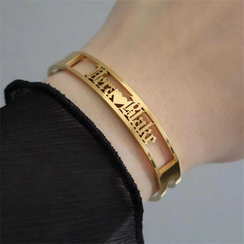 Customized Couple Name Cuff Bracelet
