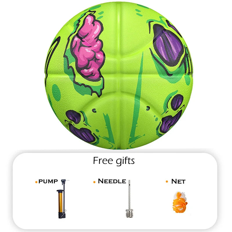 Veidoorn Green Rubber Basketball Ball