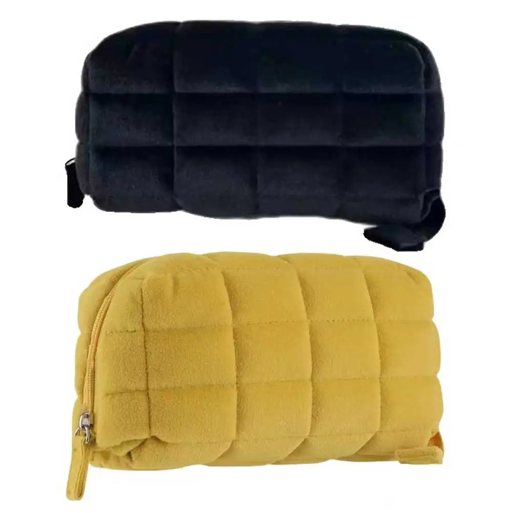 Plaid Quilted Large Pencil Pouch