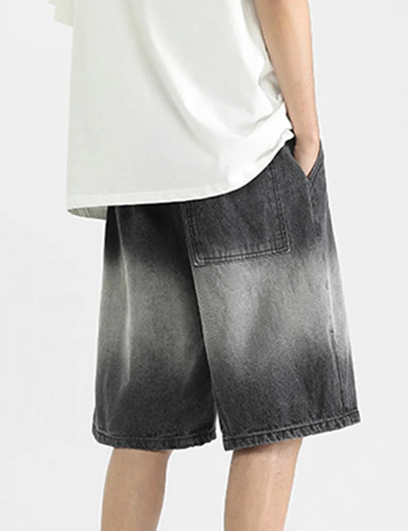 Men's Summer Casual Denim Shorts with Drawstring Waist