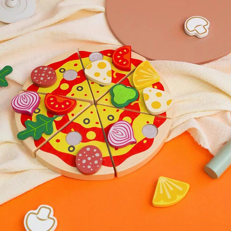 Kids Wooden Pizza Play Food Set