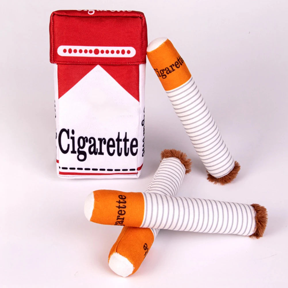 Cigarette Plush Dog Teething Chew Toy