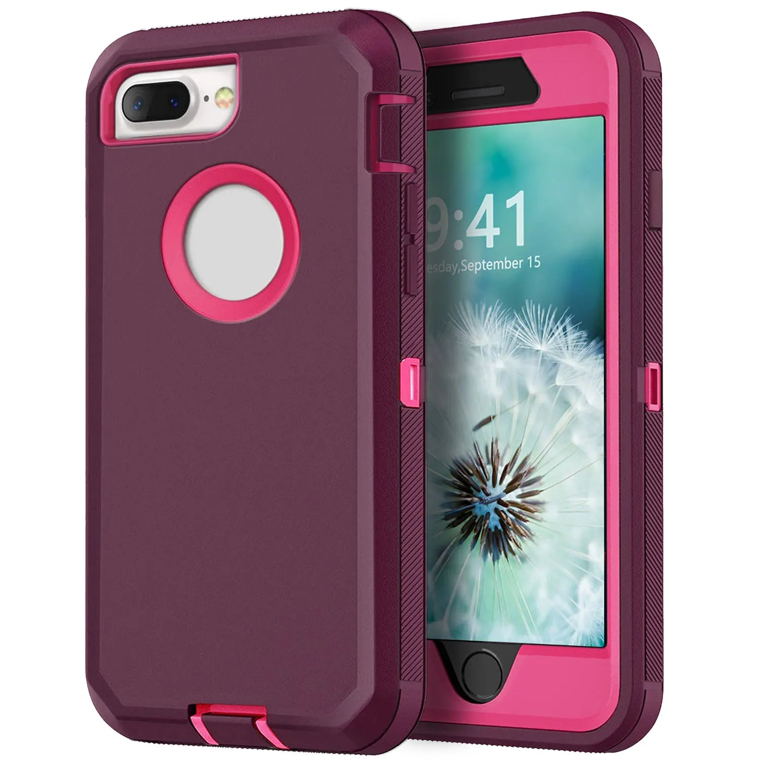 Dark Red Rugged for iPhone 8 Case