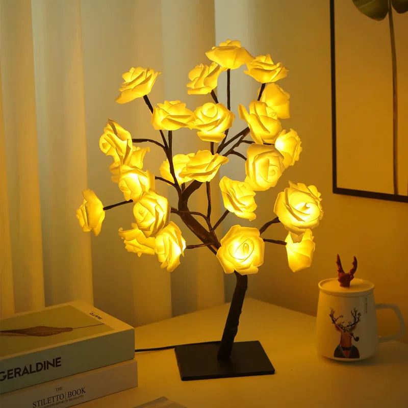 LED Rose Tree Lamp – 24 LEDs USB Light