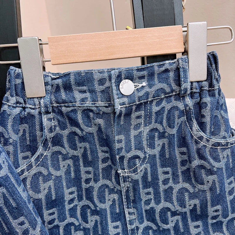 Baby Girl Denim Jacket Skirt Set