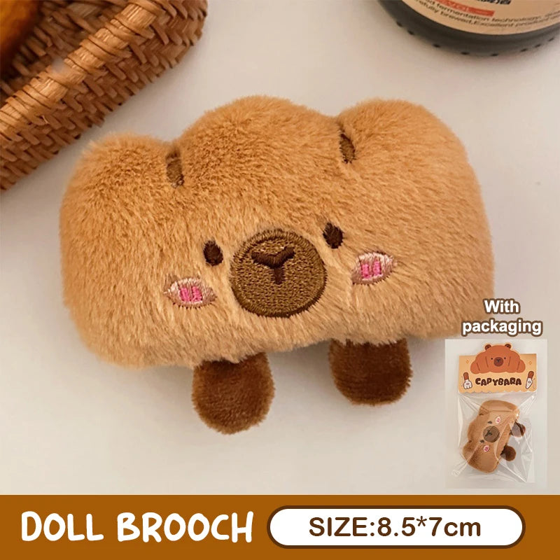 Bread Capybara Plush Doll Brooch
