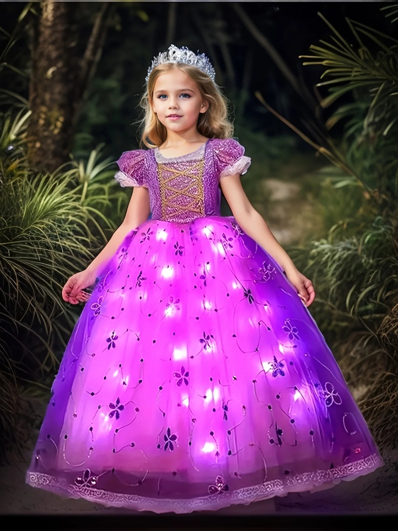 Girls LED Princess Party Dress Gift