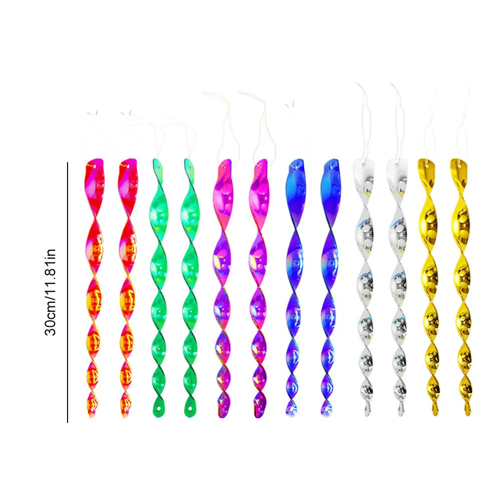Reflective Spiral Bird Repeller Rods 12pcs