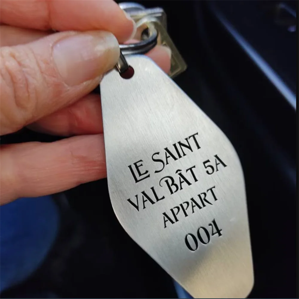 Custom Hotel Name & Number Keychain