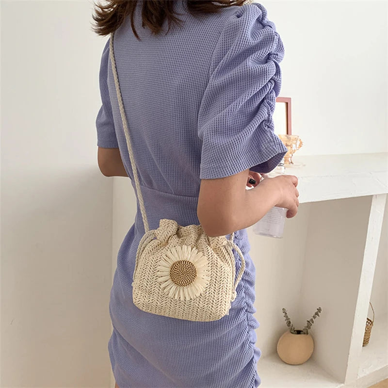 Woven Rattan Summer Straw Shoulder Bag