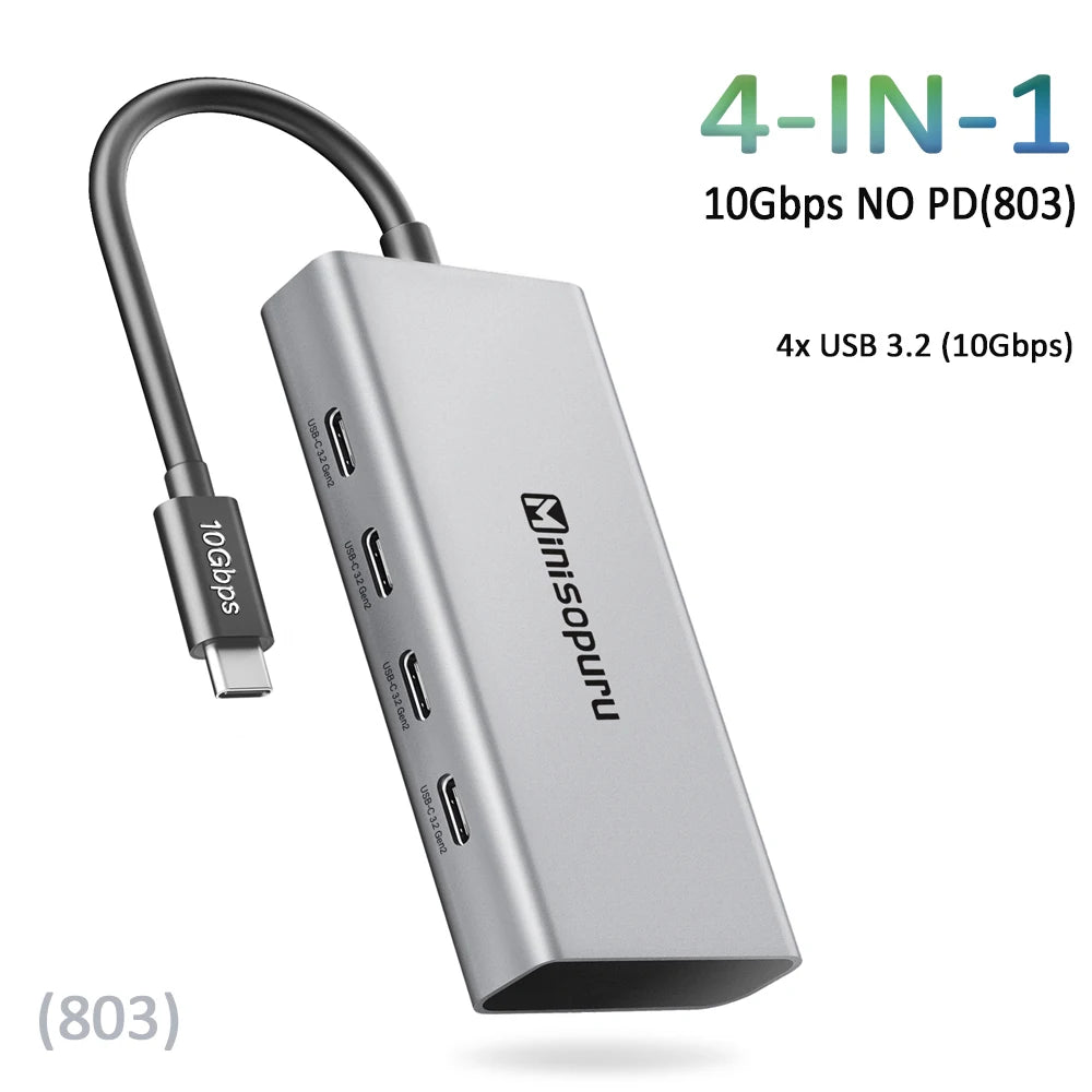 Minisopuru 4-Port USB C Hub 10Gbps