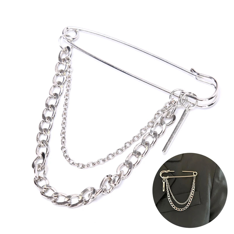 Unisex Classic Chain Pin Brooch