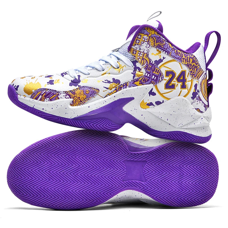 Men's Graffiti Basketball Shoes Non-Slip