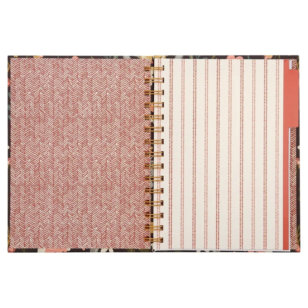 Floral Hardcover Spiral Journal 192 Pages