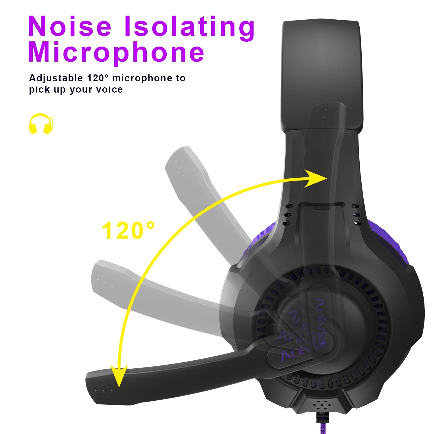 Wired Gaming Headset with Mic & Volume Control