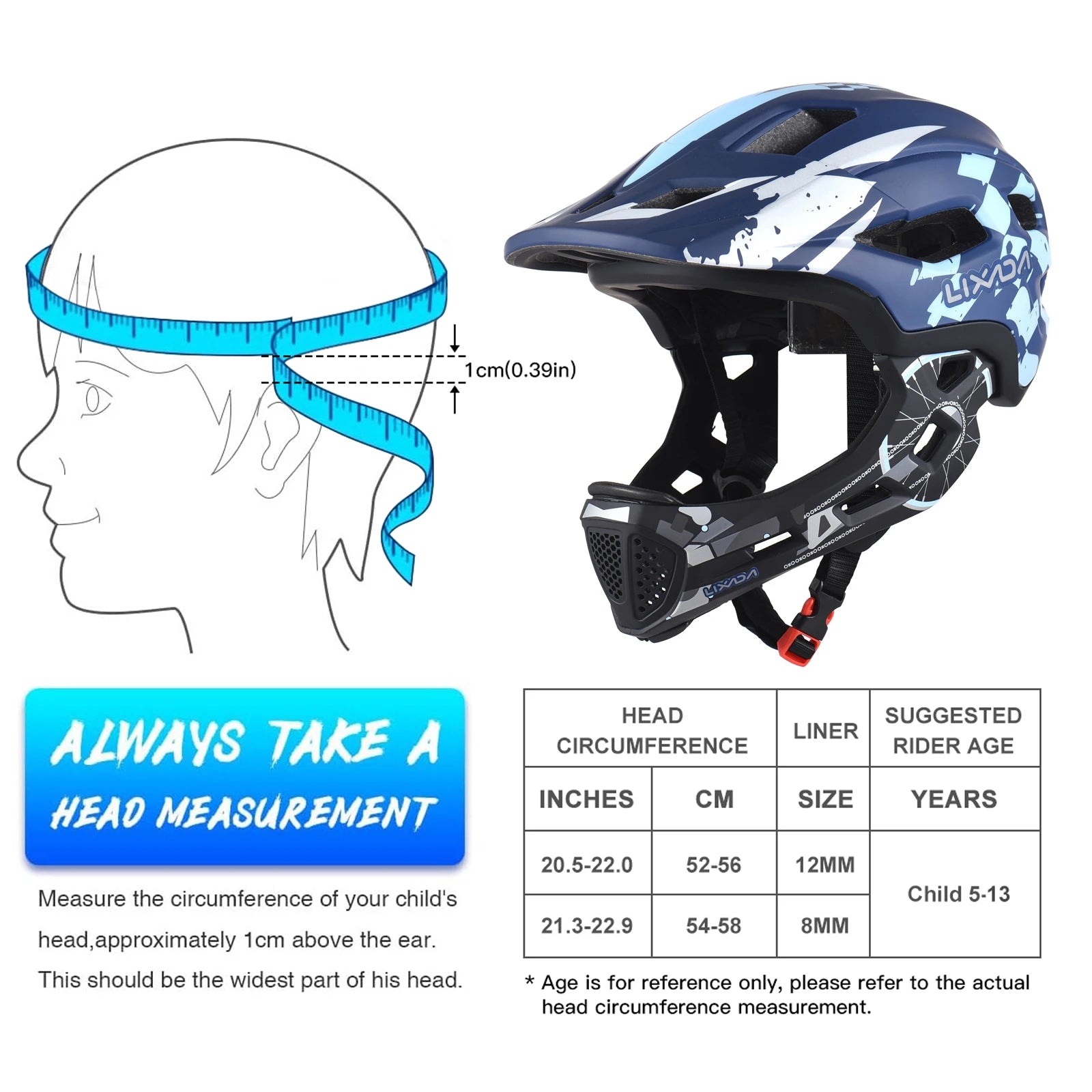 Kids Detachable Full Face Helmet