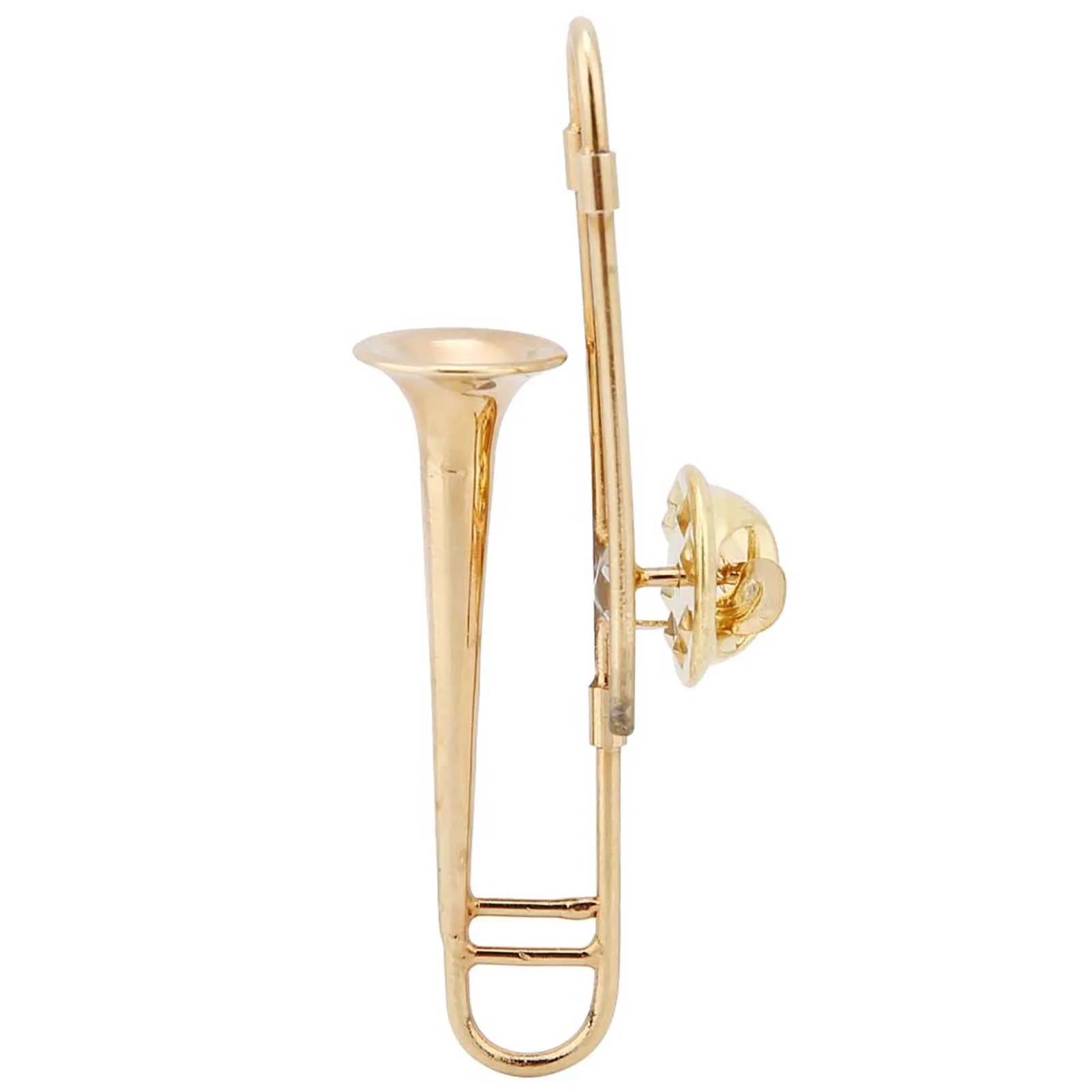 Mini Gold Trombone Brooch Gift Box