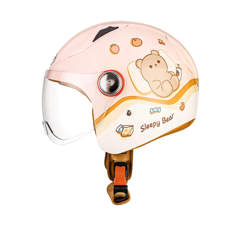 Cute Kids Motorcycle Helmet Open Face