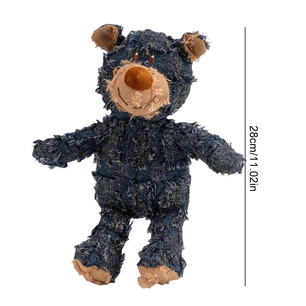 Squeaky Plush Bear Dog Toy Durable Fun