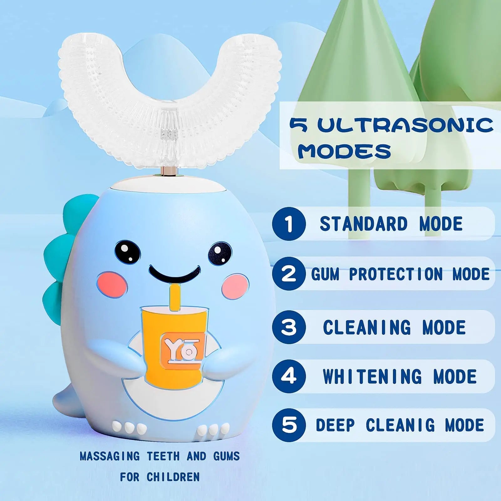 Cartoon U-Shaped Toothbrush for Kids
